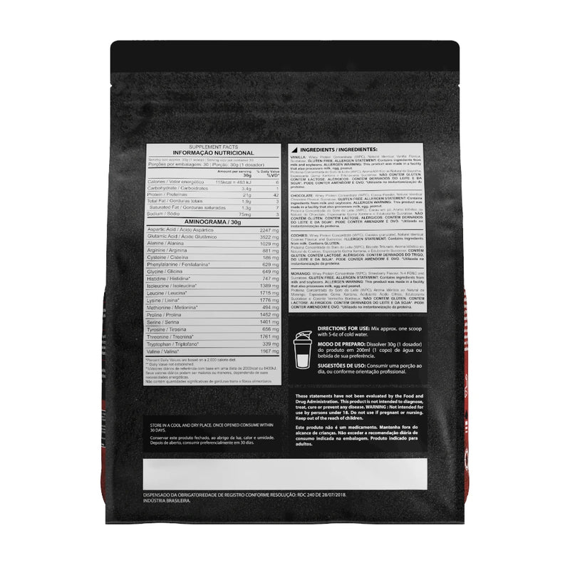 Whey Protein Dark Lab, Refil 900g.  
- Proteina 100% Concentrada