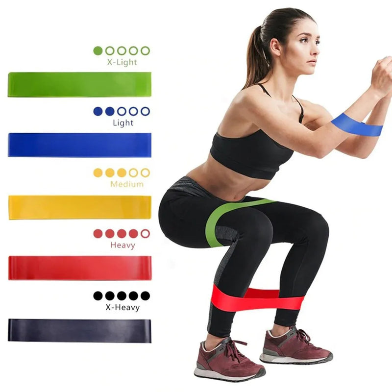 Faixas Elásticas DAFUSHOP, Kit 5, Para Exercícios Multifuncional Yoga Fisioterapia e Treino Academia