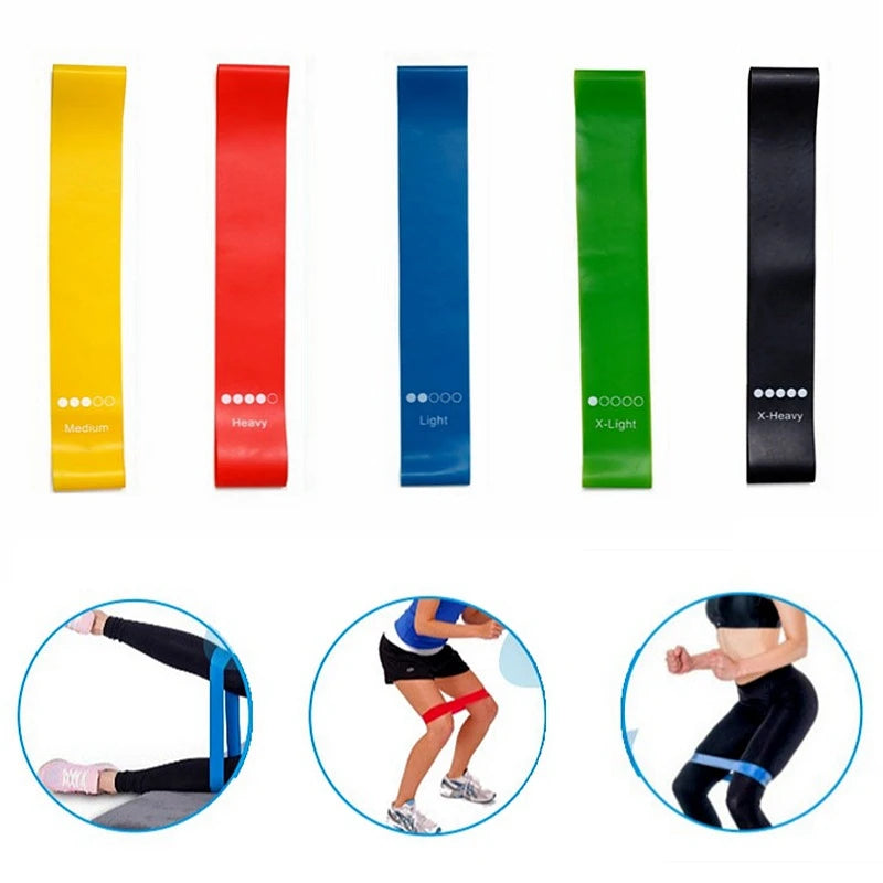 Faixas Elásticas DAFUSHOP, Kit 5, Para Exercícios Multifuncional Yoga Fisioterapia e Treino Academia