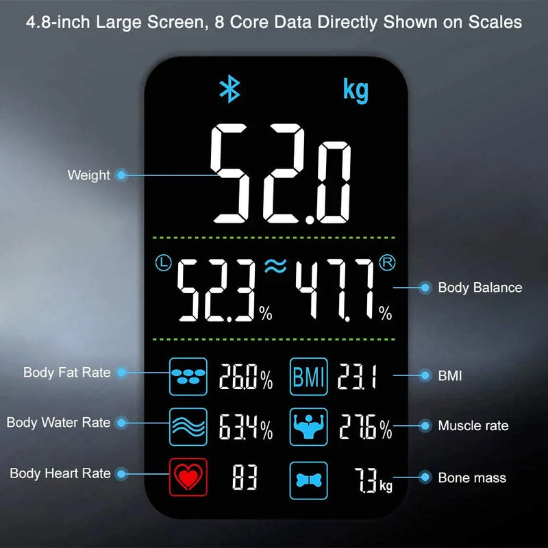 Balança digital INSMART para adultos, escala profissional inteligente de gordura corporal, balança inteligente de bioimpedância com capacidade de 180kg.